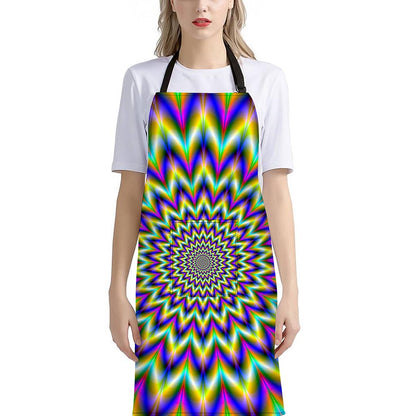 Twinkle Psychedelic Optical Illusion Bib Apron With Pocket