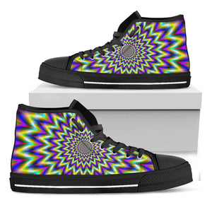 Twinkle Psychedelic Optical Illusion Black High Top Sneakers