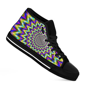 Twinkle Psychedelic Optical Illusion Black High Top Sneakers