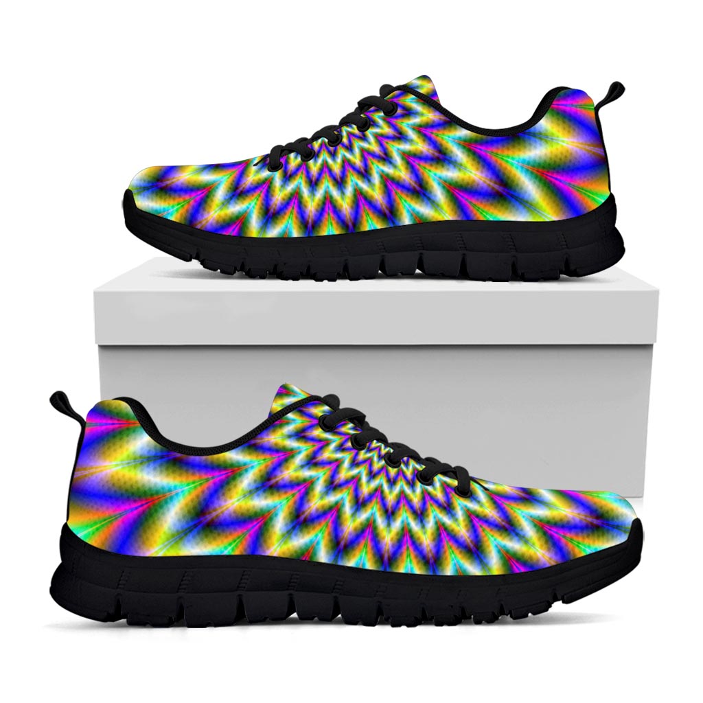 Twinkle Psychedelic Optical Illusion Black Running Shoes