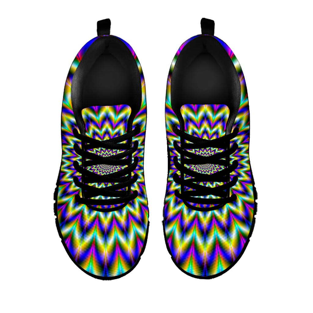 Twinkle Psychedelic Optical Illusion Black Running Shoes