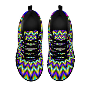 Twinkle Psychedelic Optical Illusion Black Running Shoes