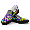 Twinkle Psychedelic Optical Illusion Black Slip On Sneakers