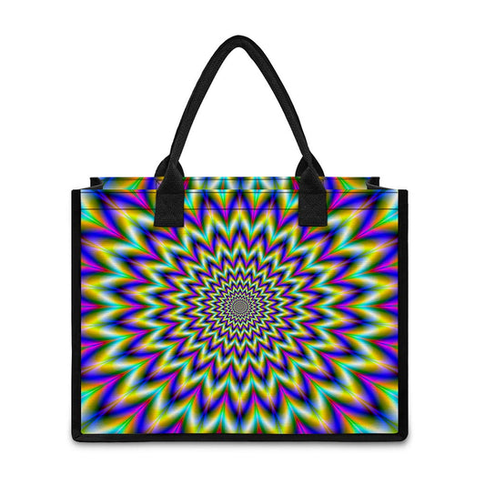 Twinkle Psychedelic Optical Illusion Canvas Tote Bag