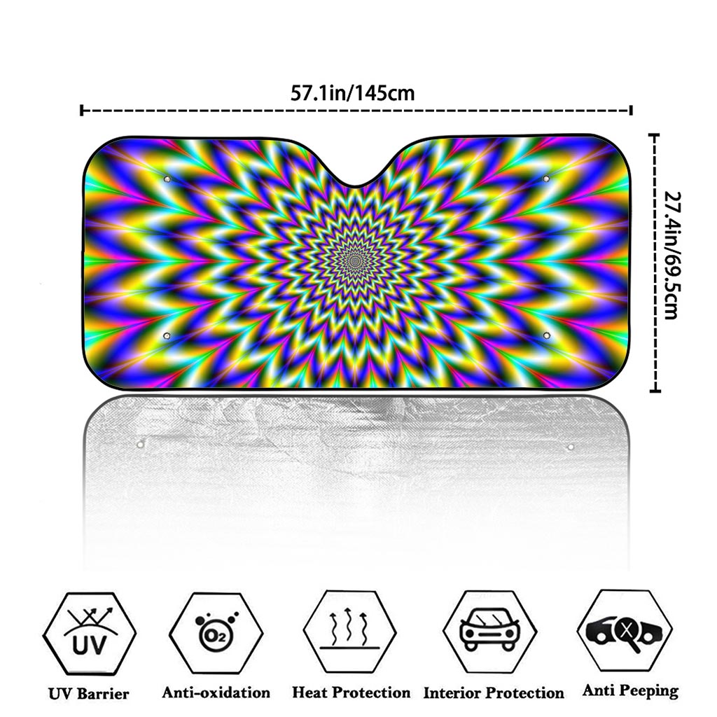 Twinkle Psychedelic Optical Illusion Car Windshield Sun Shade