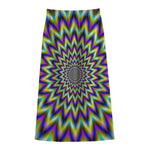 Twinkle Psychedelic Optical Illusion Cotton Front Slit Maxi Skirt