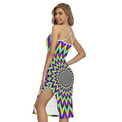 Twinkle Psychedelic Optical Illusion Cross Back Cami Dress