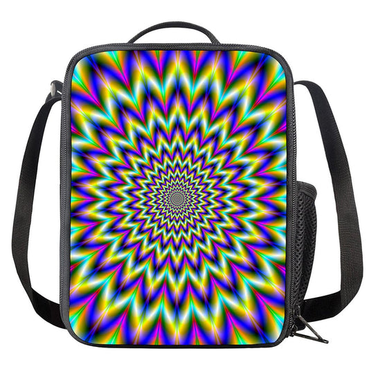 Twinkle Psychedelic Optical Illusion Crossbody Lunch Bag
