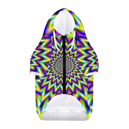 Twinkle Psychedelic Optical Illusion Dog Zip Up Hoodie