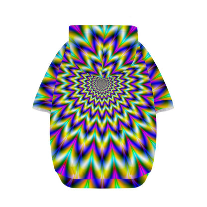 Twinkle Psychedelic Optical Illusion Dog Zip Up Hoodie