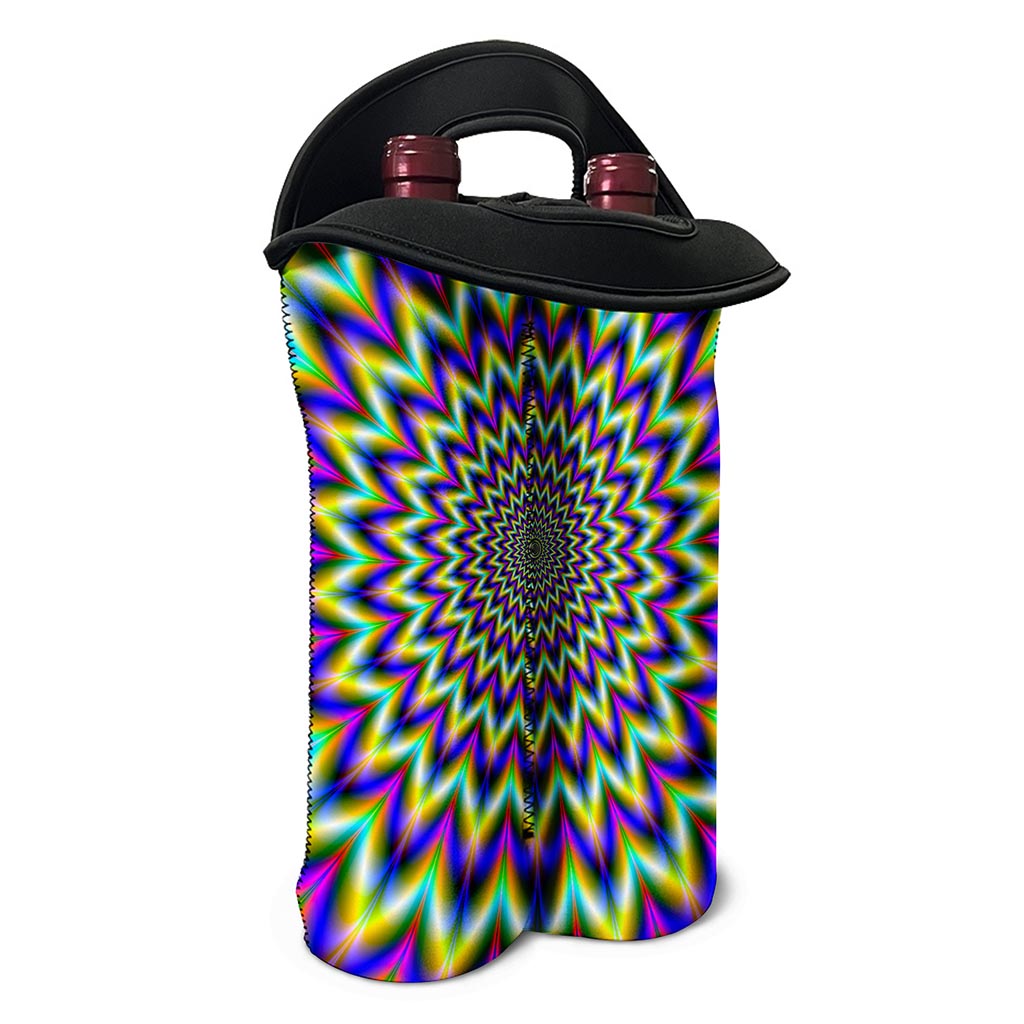 Twinkle Psychedelic Optical Illusion Double Neoprene Wine Tote