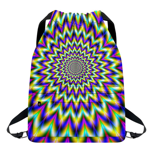 Twinkle Psychedelic Optical Illusion Drawstring Backpack