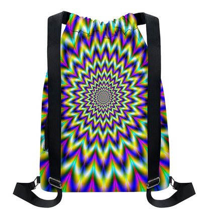 Twinkle Psychedelic Optical Illusion Drawstring Backpack