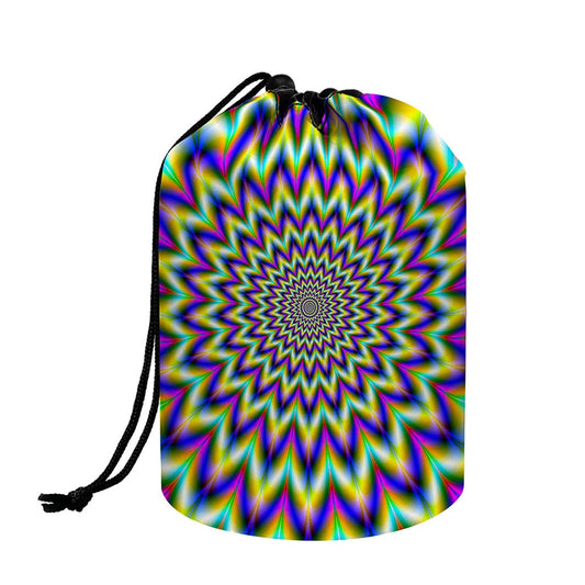 Twinkle Psychedelic Optical Illusion Drawstring Makeup Bag