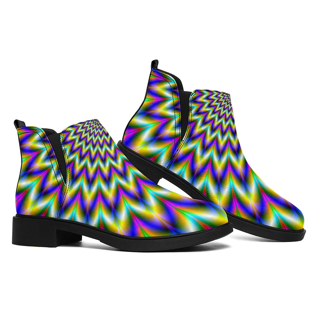 Twinkle Psychedelic Optical Illusion Flat Ankle Boots