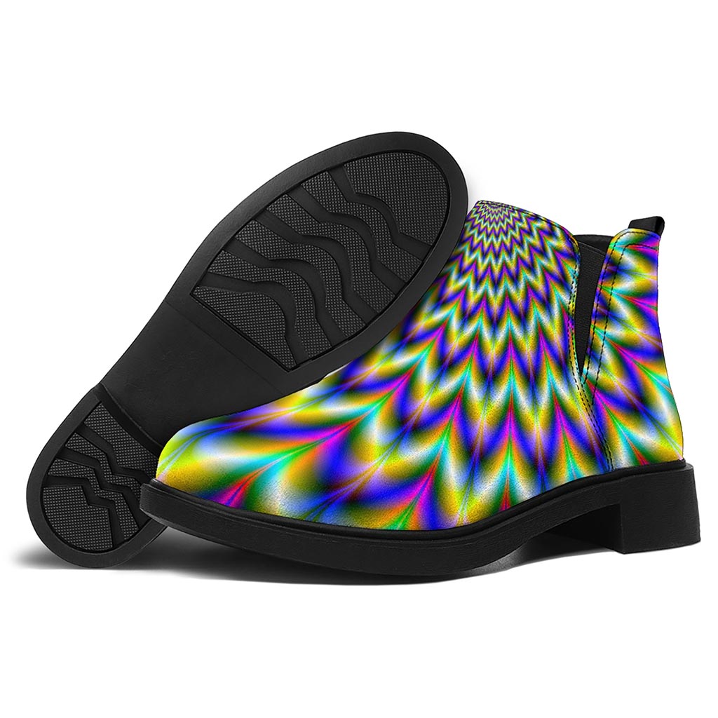 Twinkle Psychedelic Optical Illusion Flat Ankle Boots