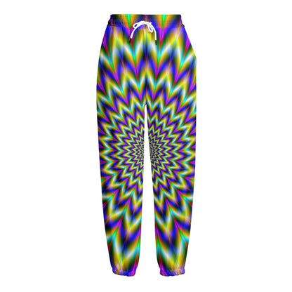 Twinkle Psychedelic Optical Illusion Fleece Lined Knit Pants