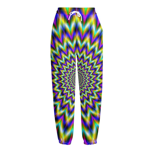 Twinkle Psychedelic Optical Illusion Fleece Lined Knit Pants