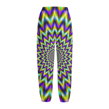 Twinkle Psychedelic Optical Illusion Fleece Lined Knit Pants