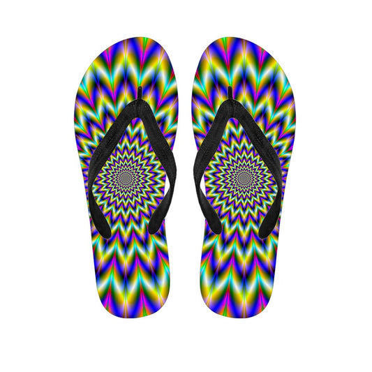 Twinkle Psychedelic Optical Illusion Flip Flops