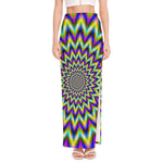 Twinkle Psychedelic Optical Illusion High Slit Maxi Skirt