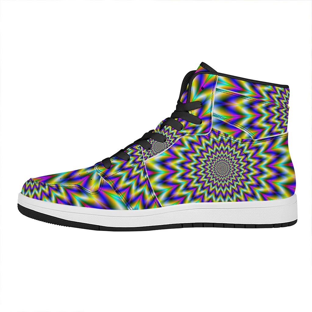 Twinkle Psychedelic Optical Illusion High Top Leather Sneakers
