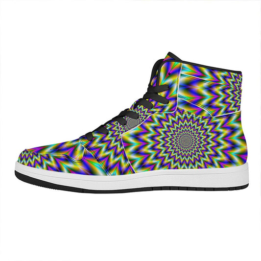 Twinkle Psychedelic Optical Illusion High Top Leather Sneakers