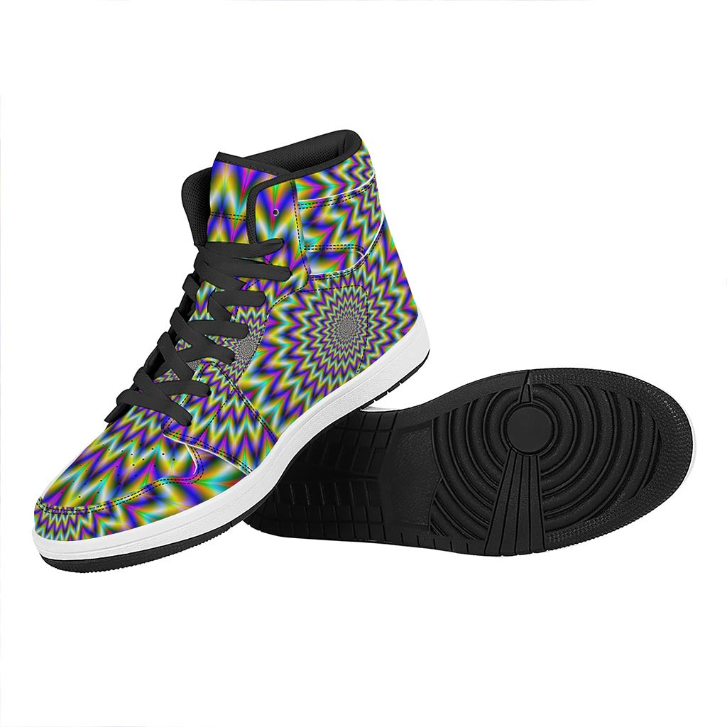 Twinkle Psychedelic Optical Illusion High Top Leather Sneakers