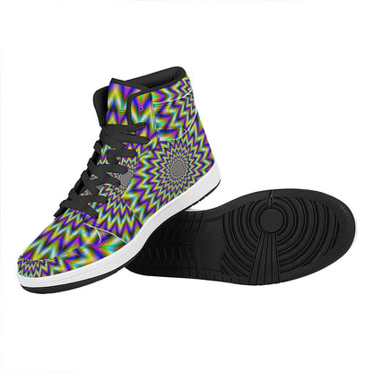 Twinkle Psychedelic Optical Illusion High Top Leather Sneakers