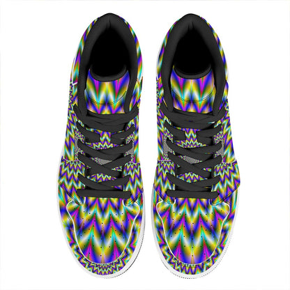 Twinkle Psychedelic Optical Illusion High Top Leather Sneakers