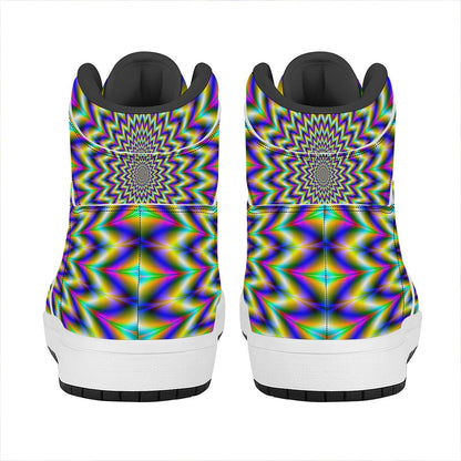 Twinkle Psychedelic Optical Illusion High Top Leather Sneakers