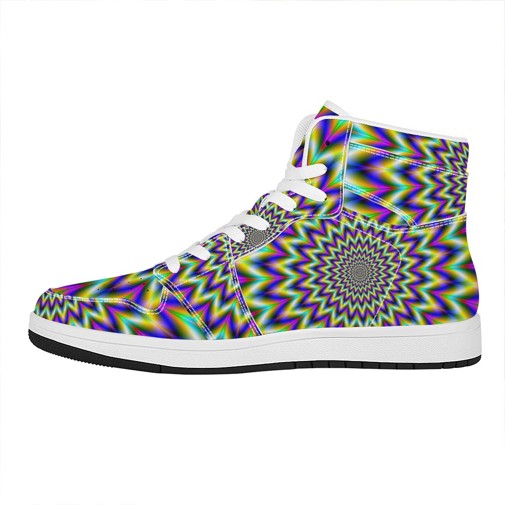 Twinkle Psychedelic Optical Illusion High Top Leather Sneakers
