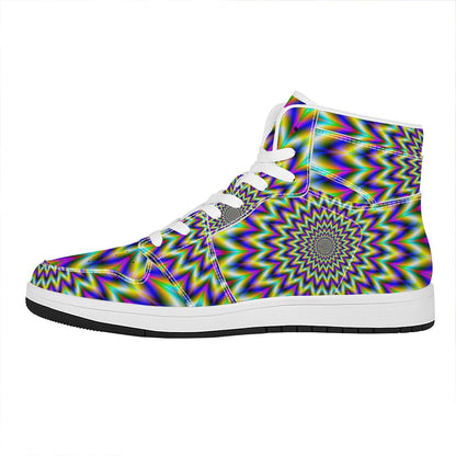 Twinkle Psychedelic Optical Illusion High Top Leather Sneakers