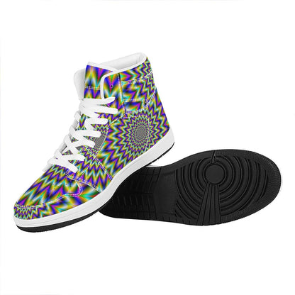 Twinkle Psychedelic Optical Illusion High Top Leather Sneakers