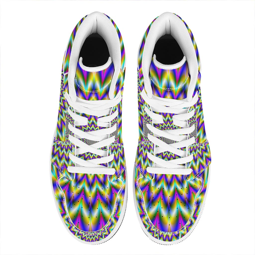 Twinkle Psychedelic Optical Illusion High Top Leather Sneakers