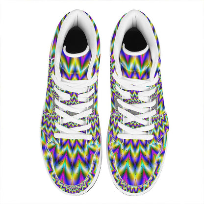Twinkle Psychedelic Optical Illusion High Top Leather Sneakers