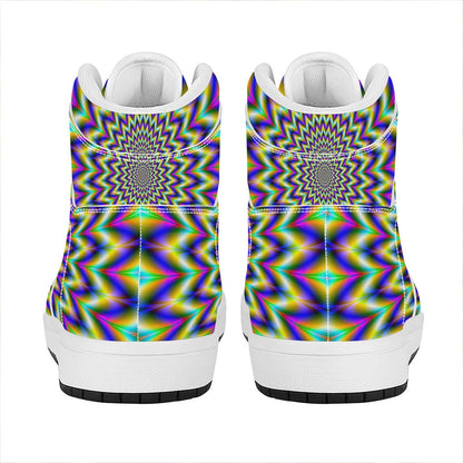 Twinkle Psychedelic Optical Illusion High Top Leather Sneakers