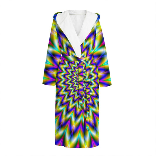 Twinkle Psychedelic Optical Illusion Hooded Bathrobe