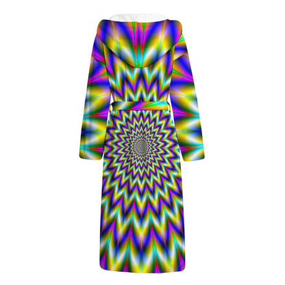 Twinkle Psychedelic Optical Illusion Hooded Bathrobe