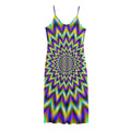 Twinkle Psychedelic Optical Illusion Jersey Midi Cami Dress