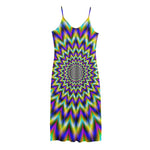 Twinkle Psychedelic Optical Illusion Jersey Midi Cami Dress