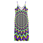 Twinkle Psychedelic Optical Illusion Jersey Midi Cami Dress