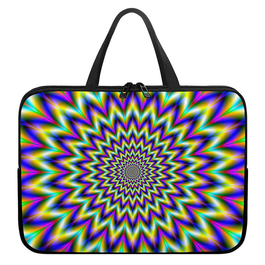 Twinkle Psychedelic Optical Illusion Laptop Sleeve With Handle