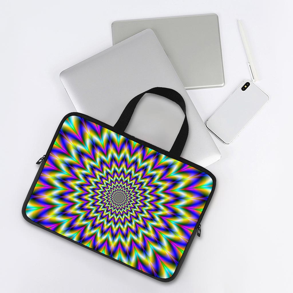 Twinkle Psychedelic Optical Illusion Laptop Sleeve With Handle