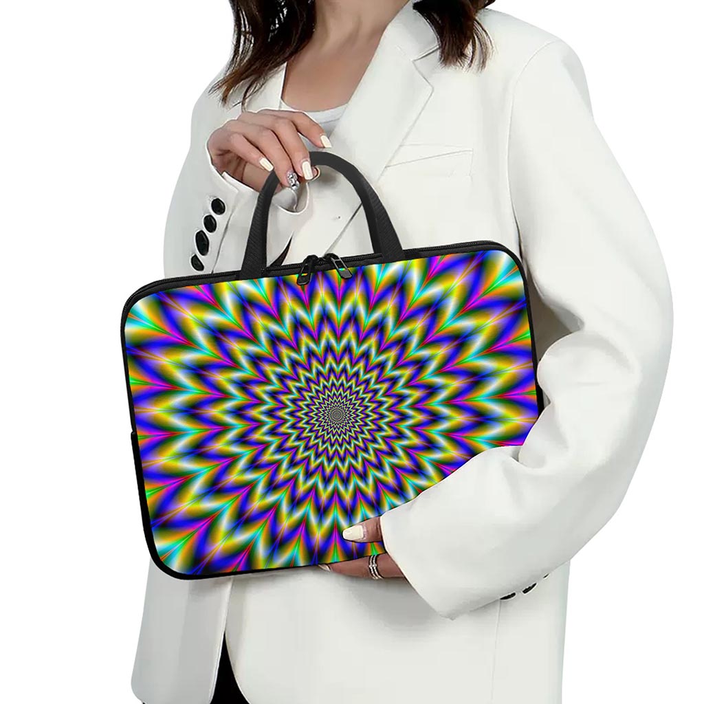 Twinkle Psychedelic Optical Illusion Laptop Sleeve With Handle