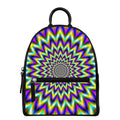 Twinkle Psychedelic Optical Illusion Leather Backpack
