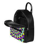 Twinkle Psychedelic Optical Illusion Leather Backpack