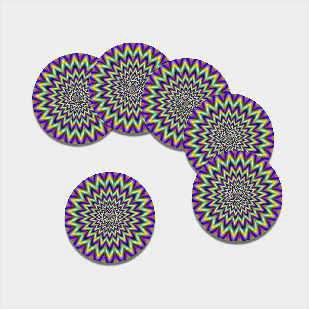 Twinkle Psychedelic Optical Illusion Leather Coaster Set