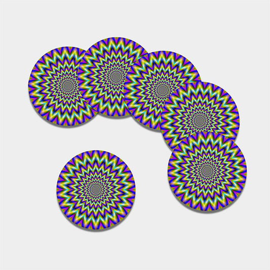 Twinkle Psychedelic Optical Illusion Leather Coaster Set