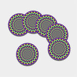 Twinkle Psychedelic Optical Illusion Leather Coaster Set